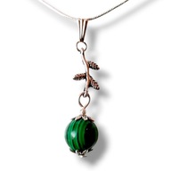 M24A Wisiorek/zawieszka kamienie MALACHIT GAŁĄZKA