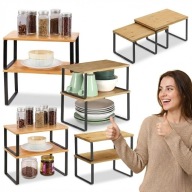PÓŁKA NA PRZYPRAWY KUCHENNA STOJĄCA ORGANIZER LOFT BAMBUS SONGMICS 30X19CM