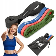 HOPSPORT ZESTAW 3 GUMY OPOROWE POWER BAND TAŚMY DO ĆWICZEŃ FITNES + UCHWYT