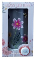 Lampka dekoracyjna LED – Szklana Tuba z motywem kwiatowym Chaber