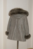 Leder New Fashion Kożuch kaptur Obszycia lis naturalny