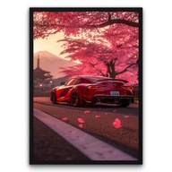 Plakat z ramą 50x70cm Toyota Supra Różany Horyzont Auto | Pomysł na Prezent