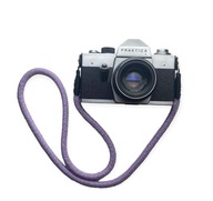 Pasek do aparatu bawełna analogowy fioletowo róż