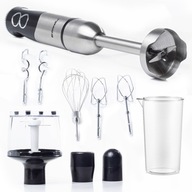 Blender ręczny Riwall 1000W - 6w1, tytanowe ostrza, 8 prędkości, turbo!