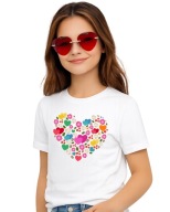 TeeRock | Koszulka dziecięca | Serce kwiaty | prezent | 98-104 | 3-4