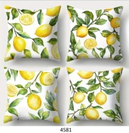 Poszewki na poduszki 4 sztuki 45 x 45 cytryny lemon 4581