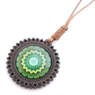 Wisiorek rustykalny sznurek naszyjnik boho mandala