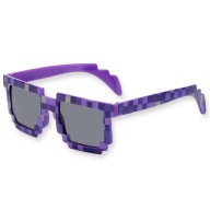 Okulary Przyciemniane MINECRAFT Pikselowe Kolorowe Uniwersalne Fioletowe