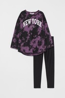 H&M Bawełniany komplet legginsy + top 146 NOWY