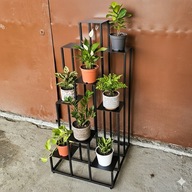 Kwietnik Stojący Loft XXL 9 Donic | 120 cm | czarny - biały