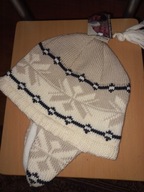 Czapka zimowa r.55 wełna ciepła nowa