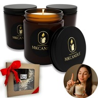 ZESTAW 3 ŚWIEC ZAPACHOWYCH 3x240ml MKcandle NA PREZENT NA ŚWIĘTA MIKOŁAJKI