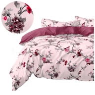 KOMPLET POŚCIEL 160X200 2 POSZEWKI 70X80 DWUSTRONNA SATYNA KWIATY DOM SEN