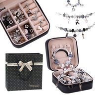 DUŻY ZESTAW DO ROBIENIA BRANSOLETEK I NASZYJNIKÓW CHARMS SZKATUŁKA KORALIKI