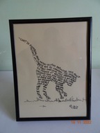 obrazek reprodukcja dekor grafika KOT KOTEK DIDI kolaż