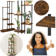 KWIETNIK STOJAK NA ROŚŁINY STOJĄCY METALOWY DREWNIANY WYSOKI 133CM PIĘTROWY