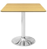 STÓŁ LUGANO| kwadratowy blat drewniany| chromowana noga