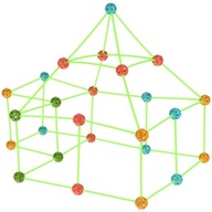 KLOCKI KONSTRUKCYJNE RURKI SŁOMKI NAMIOT ZESTAW XL DO BUDOWANIA BAZY 128 EL