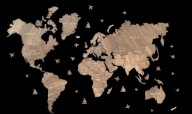 150x90m nowa drewniana mapa świata - Palisander - Prezent (grawer Państw)