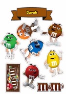 Wydruk CUKROWY OPŁATEK papier/ masa cukrowa na tort M&M's + Imię