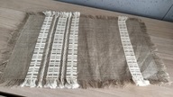 Bieżnik serwetka lniany frędzle skandynawski design tkane cacko 29x46