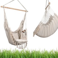 Fotel Wiszący Ogrodowy Krzesło Brazylijskie Hamak Huśtawka na Balkon BOHO