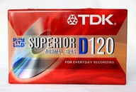 Kaseta TDK * D 120 * NOWA, FOLIA. Prosto z USA, Unikat, stan DOBRY, Foto !!