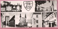 Pocztówka Otmuchów 1962, Ratusz, Rynek, Zamek, Brama obronna