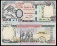 BNA - NEPAL 1000 Rupii 2019 # P82 # dwa słonie na rewersie # VF/XF-