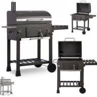 GRILL WĘGLOWY OGRODOWY KOMIN ŻELIWNY RUSZT 57 X 43 CM + TERMOMETR DUŻY