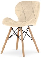 Krzesło tapicerowane VASTO CREAM VELVET beżowe | skandynawskie | nowoczesne