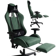 FOTEL GAMINGOWY Z PODNÓŻKIEM REGULOWANY ERGONOMICZNY KRZESŁO DO BIURKA