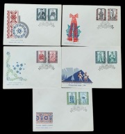 1959 Polskie stroje ludowe FDC Fi 994-1003B ząbkowane