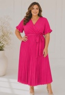 OKAZJONALNA SUKIENKA PLISOWANY DÓŁ PLUS SIZE 50/52/54/56