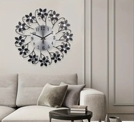 Zegar ścienny, duży, kwiaty, okrągły, do salonu, sypialni