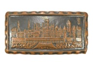 PRL PIĘKNA DUŻA PLAKIETA GDAŃSK PANORAMA HERB METALOPLASTYKA ZOBACZ!