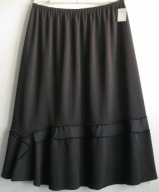 Spódnica prosta czarna z falbanką z dzianiny maxi r 52/58