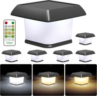 Solarne lampy 6 szt. z pilotem oświetlenie zewnątrz na słupki wodoszczelne