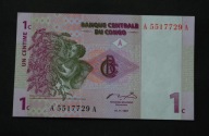 Kongo - banknot - 1 Centym 1997 rok