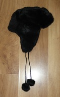 Ochnik czapka czarna kamczatka futro krolika królik futrzana futerko liu jo