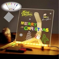 Świecąca TABLICA AKRYLOWA DO PISANIA Rysowania LED 20x20 cm