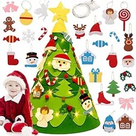 Choinka Filcowa dla Dzieci 75 cm Światełka i Akcesoria Stająca Choinka