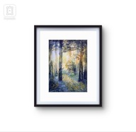 Akwarela pejzaż w ramie