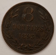 Guernesey 8 doubles 1893 (stempel nieodwrócony)