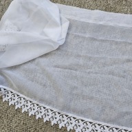 Firanka/Zazdrostka woal z gipiurą, szer. 140cm x wys. 50cm, biała, F4