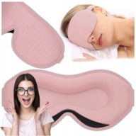 OPASKA NA OCZY DO SPANIA MASKA 3D REGULOWANA LEKKA 100% ZACIEMNIENIA RÓŻOWA