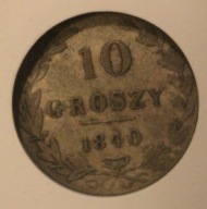 10 GR GROSZY 1840 GCN XF45 - SKRĘTKA OK. 340 STOPNI