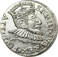 Trojak 1593 Ryga Zygmunt III Waza srebro PIĘKNY