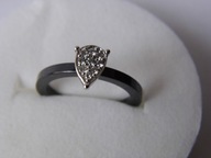 -25%PIERSCIONEK CZARNA CERAMIKA Z SREBREM 925 R.14