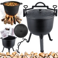 KOCIOŁEK ŻELIWNY MYŚLIWSKI WĘGIERSKI 11L NA OGNISKO GRILL GARNEK PIECZONKI